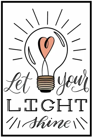 "Let Your Light Shine" Poster | Neutral | Simply Stylish Boho Rainbow | UPRINT | Schoolgirl Style