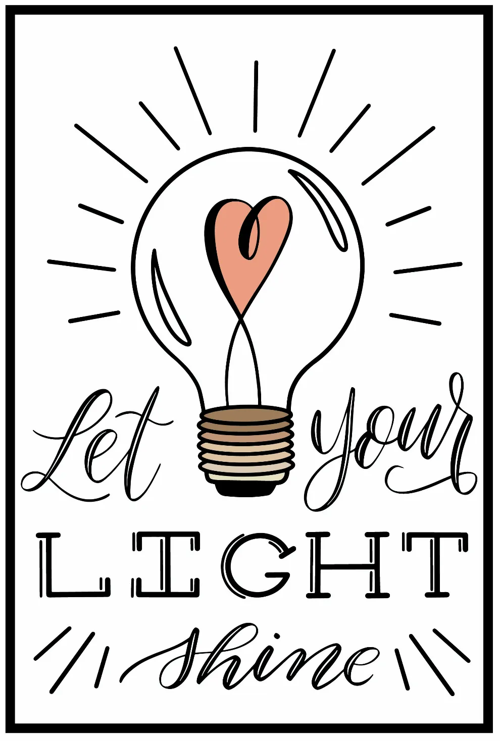 "Let Your Light Shine" Poster | Neutral | Simply Stylish Boho Rainbow | UPRINT | Schoolgirl Style