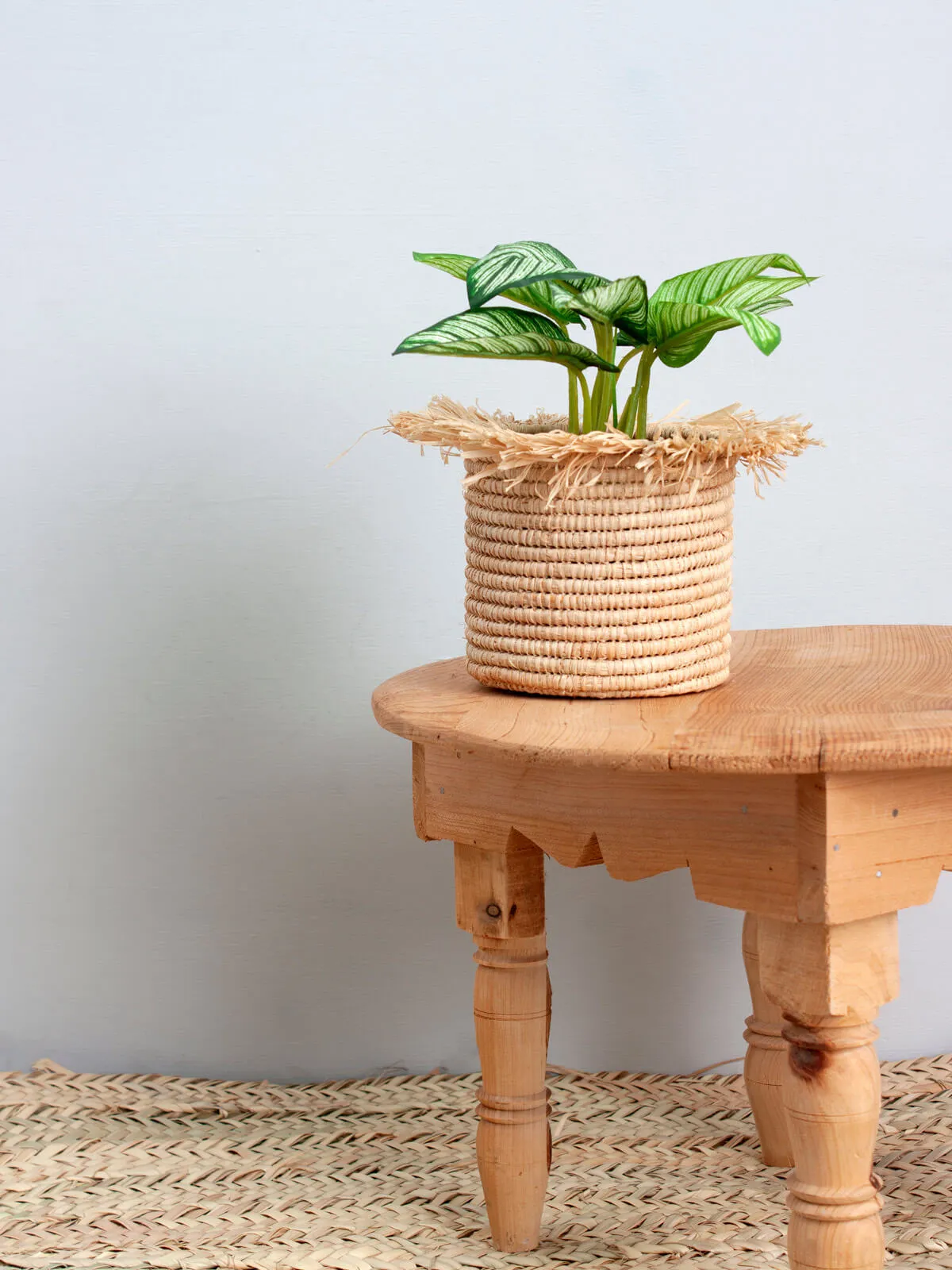 Raffia Tassel Storage Pots, Natural