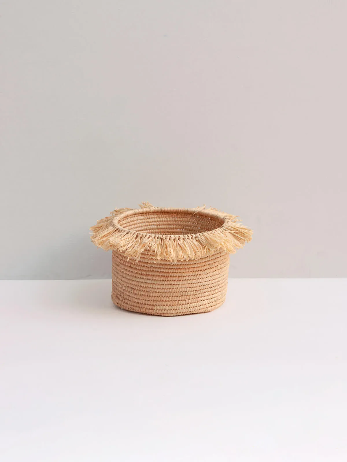 Raffia Tassel Storage Pots, Natural
