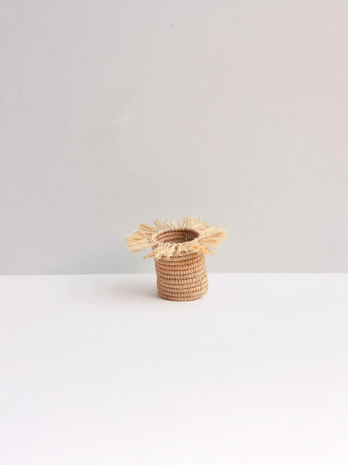Raffia Tassel Storage Pots, Natural