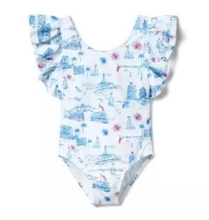 Recycled Americana Toile Swimsuit