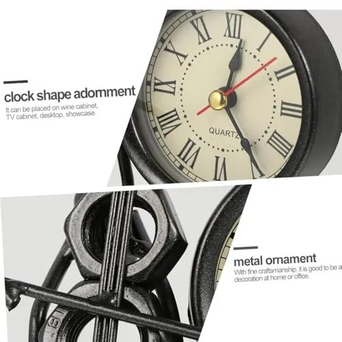 Rudra Kriti | Metal Guitarist Figurine with Clock - Unique Musician Decor Table Clock - Modern Art Music Lover’s Gift - 6.3 Inches Tall