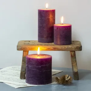Rustic Pillar Candle - Plum