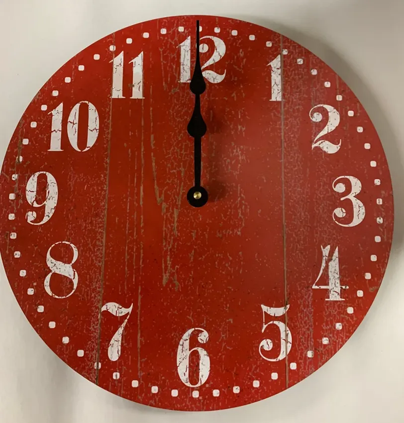 Rustic Red Clock- Barn Red Clock