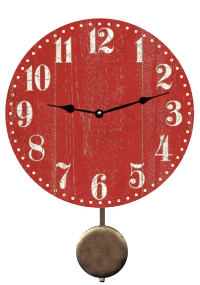 Rustic Red Clock- Barn Red Clock