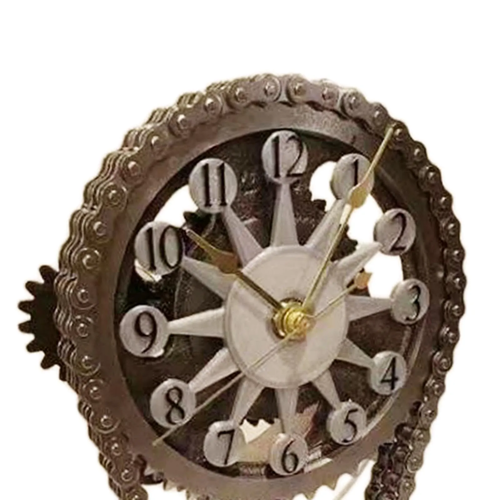 SAZ DEKOR Rotating Gear Clock Craft Table Clock Shelf Clock for Living Room Decoration