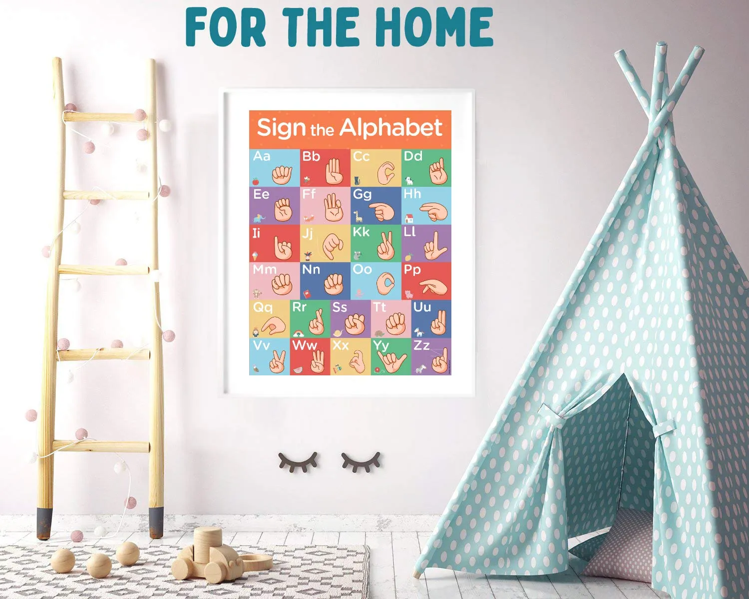 Sign Language Posters For Classroom - Large 8 Pack Includes Sign Language Alphabet