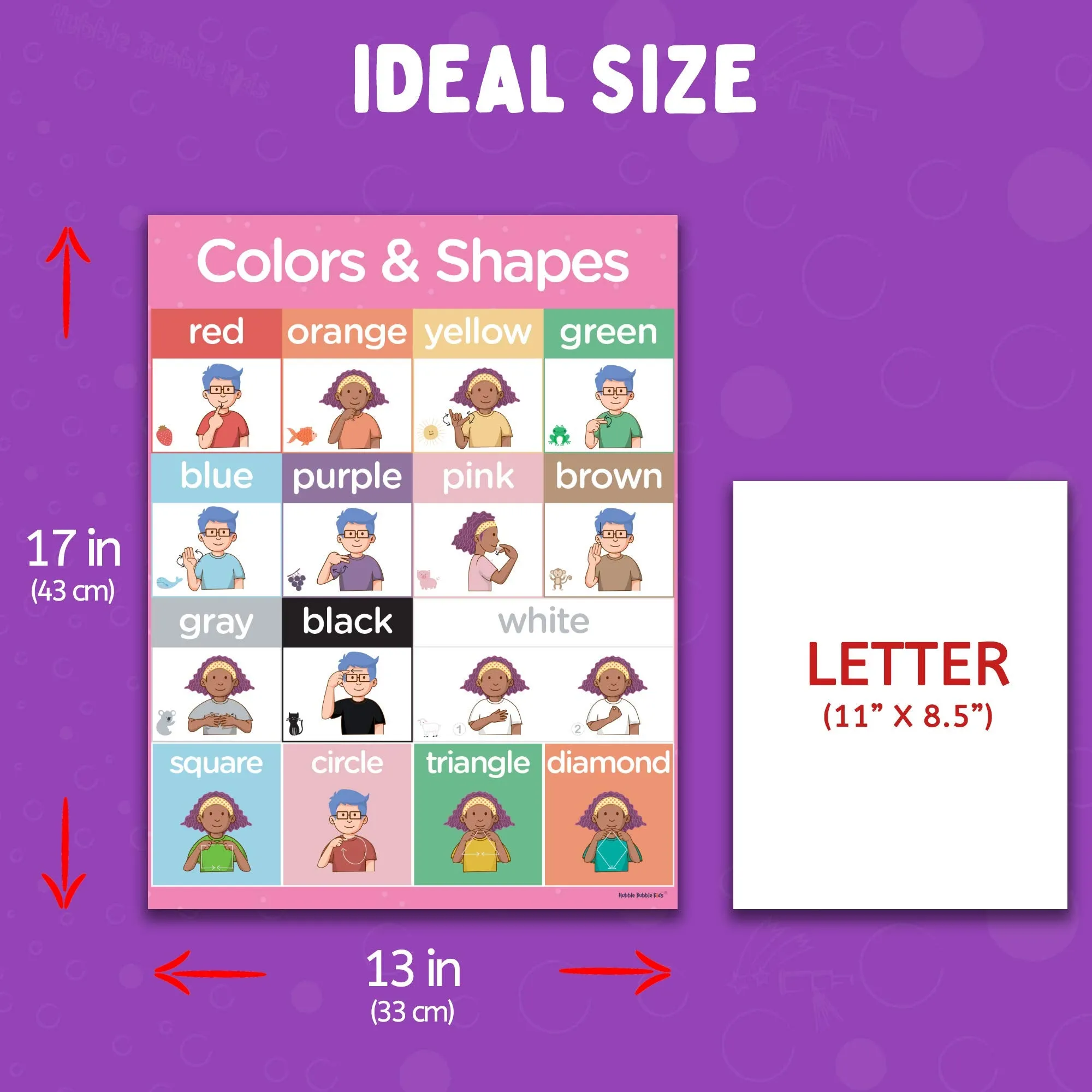 Sign Language Posters For Classroom - Large 8 Pack Includes Sign Language Alphabet