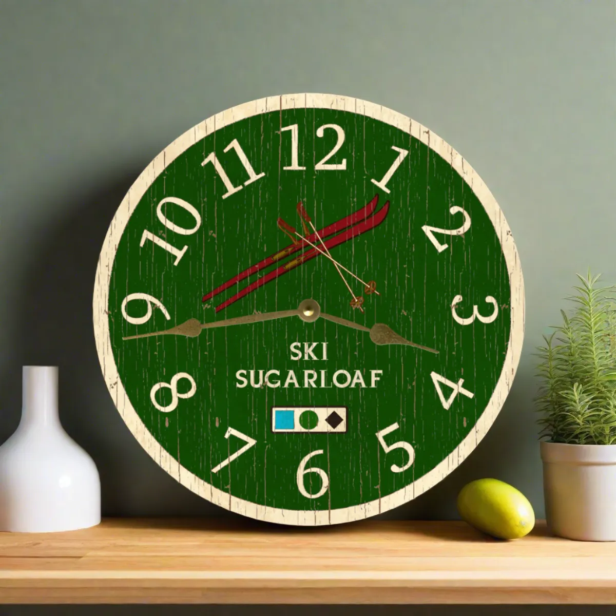 Ski Lodge Clock- Personalized Ski Clock