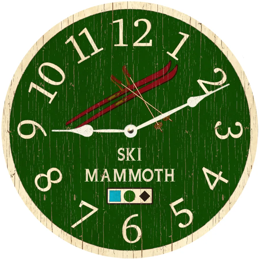Ski Lodge Clock- Personalized Ski Clock