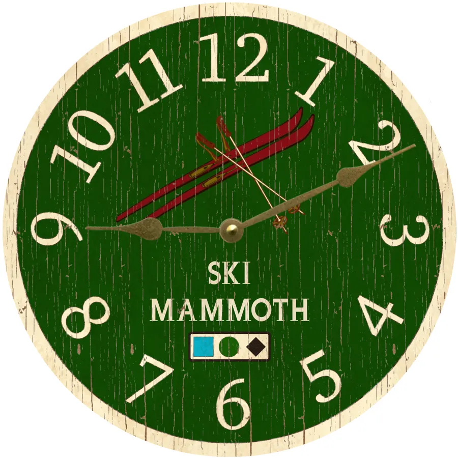 Ski Lodge Clock- Personalized Ski Clock