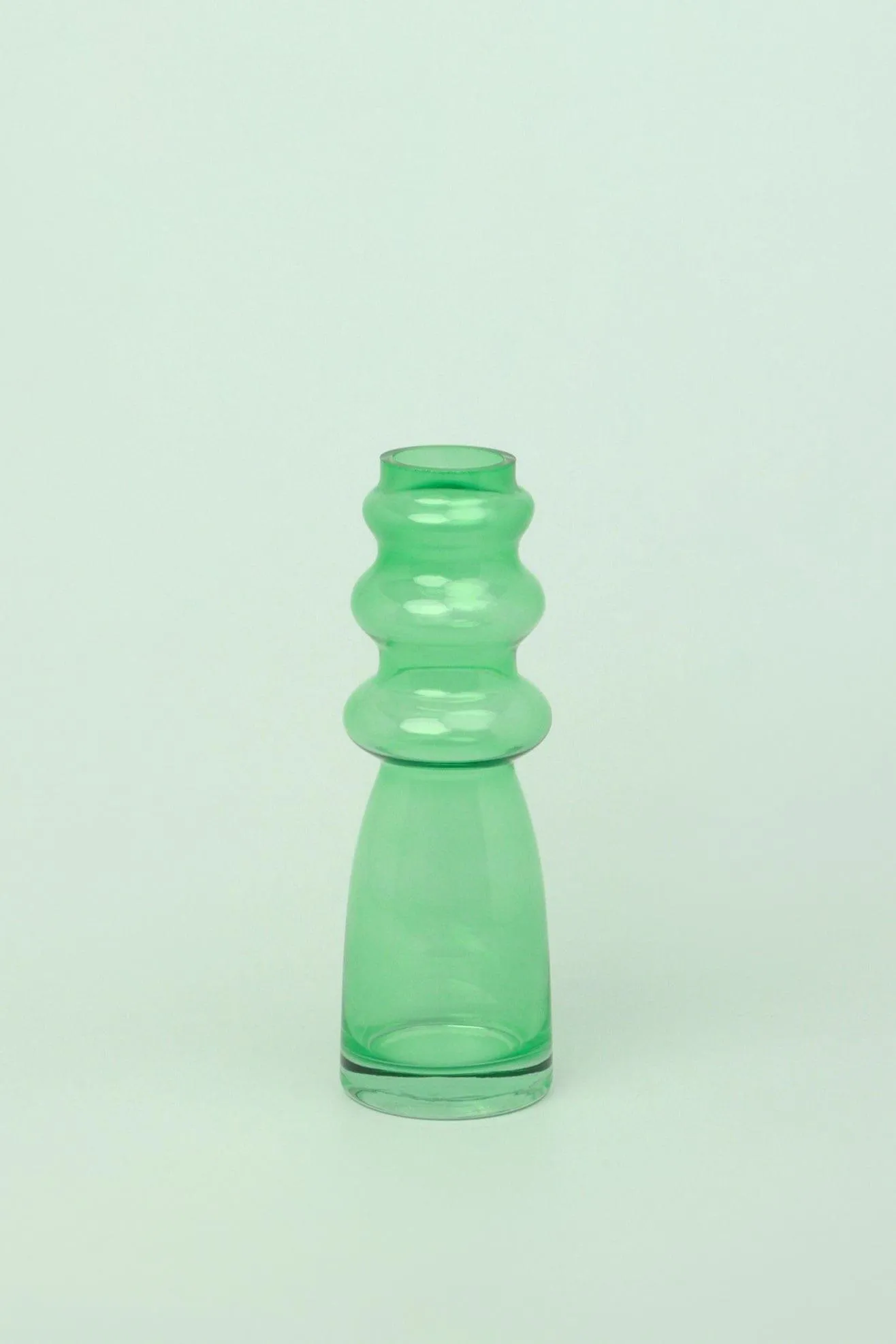 Stella Green Glass Ribbed Vase