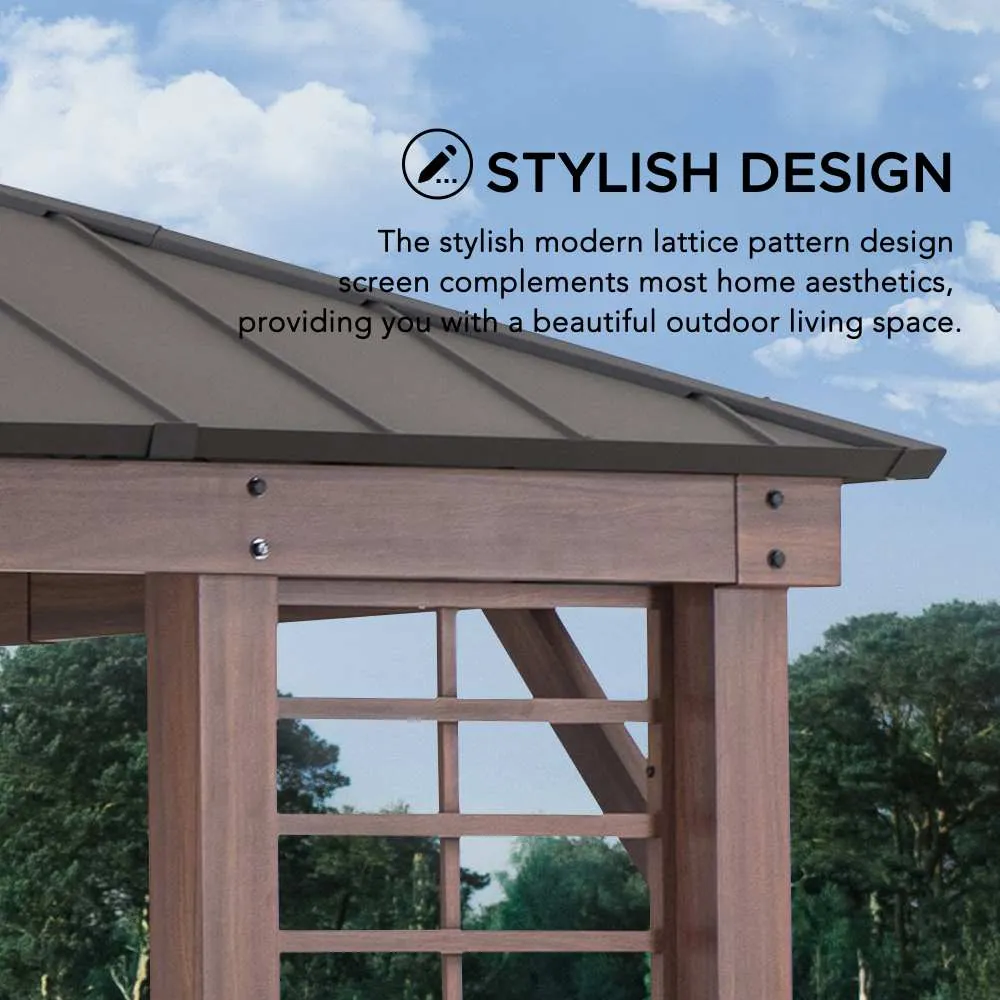 SUNJOY 13' x 15' Wilmington Aluminum Frame Hardtop Gazebo with Planters