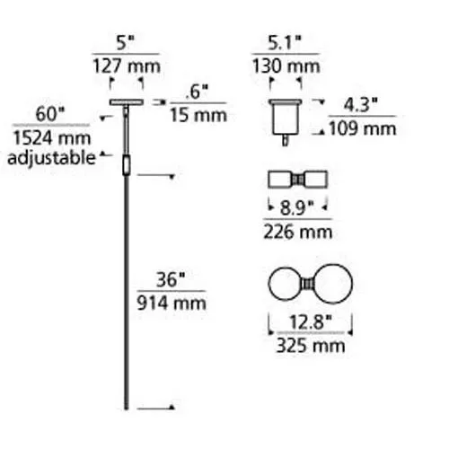 Tech Lighting 700MDP3 Modernrail Pendant
