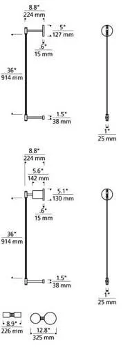 Tech Lighting 700MDWS3 Modernrail Wall