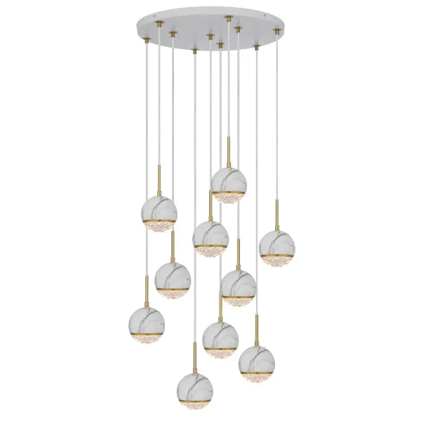 Telbix Oneta G9 10 Light Pendant White