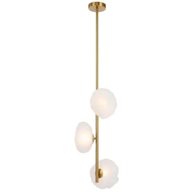 Telbix Zecca 3 Light Vertical Pendant Light G9 Gold Frost