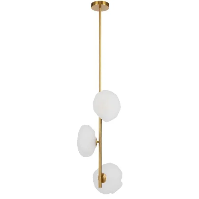 Telbix Zecca 3 Light Vertical Pendant Light G9 Gold Frost