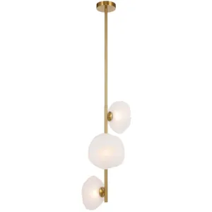 Telbix Zecca 3 Light Vertical Pendant Light G9 Gold Frost