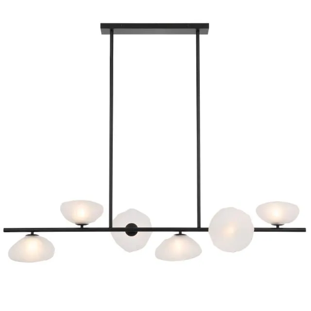 Telbix Zecca 6 Light Pendant Light G9 Black Frost