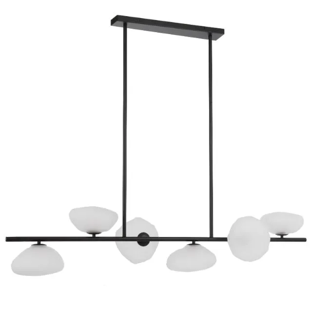 Telbix Zecca 6 Light Pendant Light G9 Black Frost