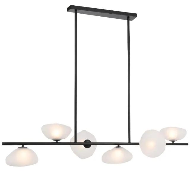 Telbix Zecca 6 Light Pendant Light G9 Black Frost