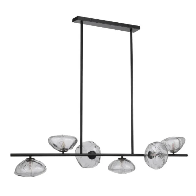 Telbix Zecca 6 Light Pendant Light G9 Black Smoke