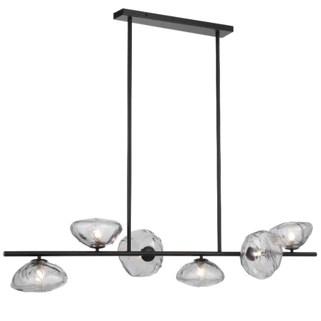 Telbix Zecca 6 Light Pendant Light G9 Black Smoke