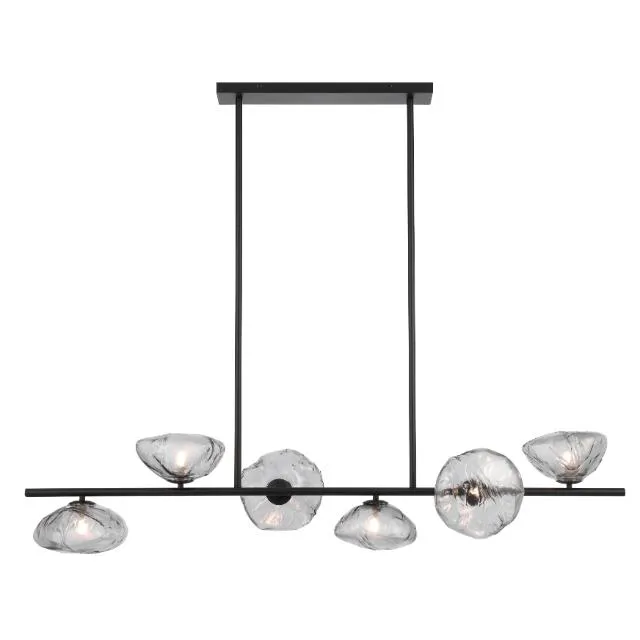 Telbix Zecca 6 Light Pendant Light G9 Black Smoke