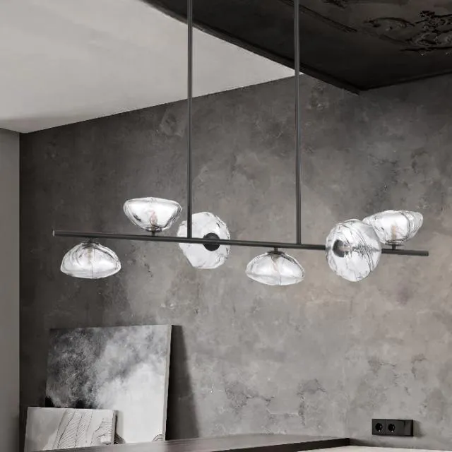 Telbix Zecca 6 Light Pendant Light G9 Black Smoke