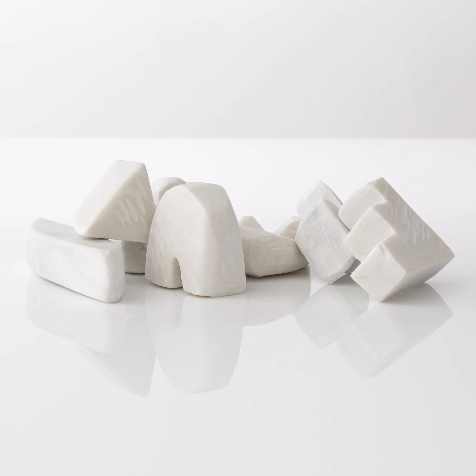 Unknown Everyday Village : Elemental Shapes In Statuario 1, Marble Sculpture
