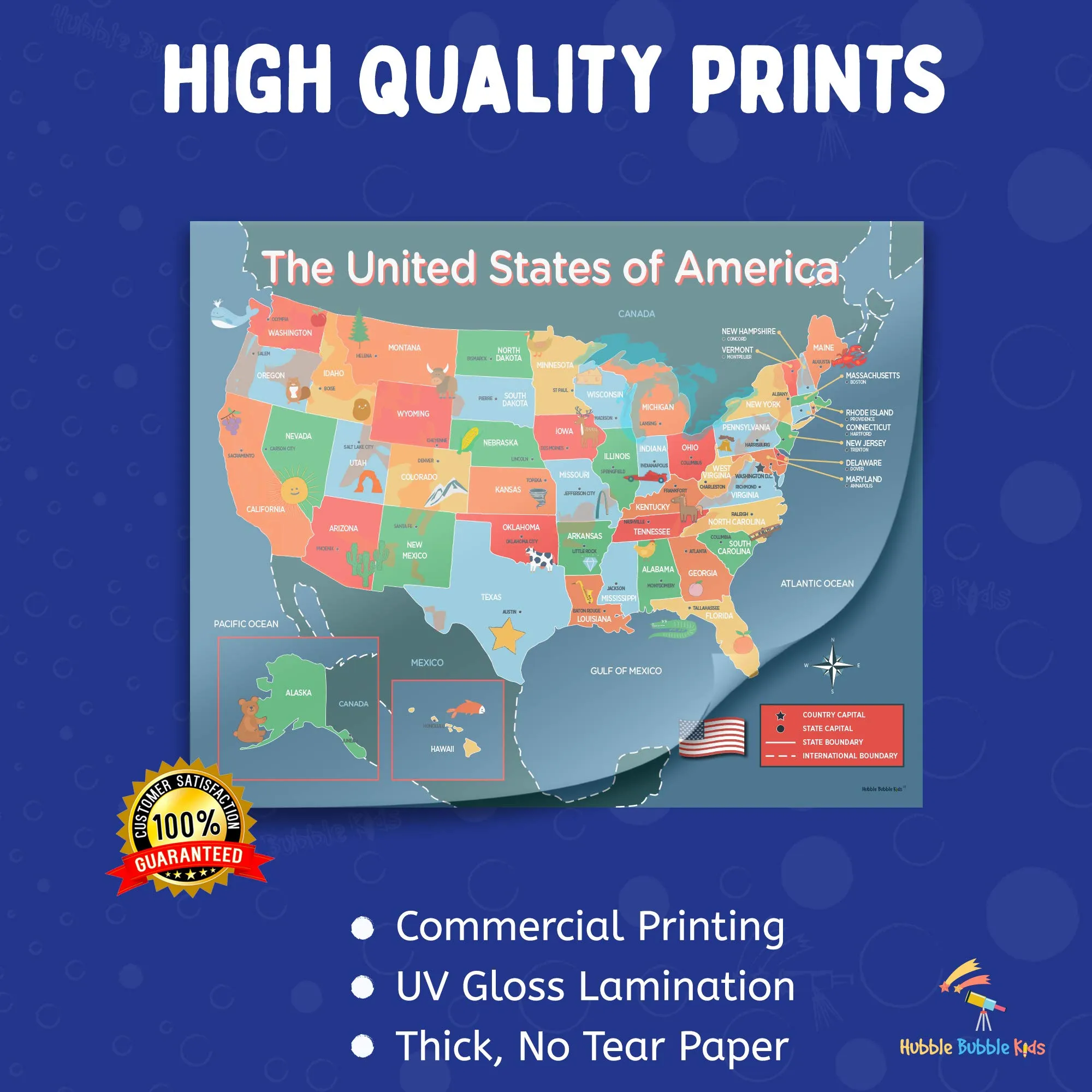US History Classroom Decorations - 4 Pack Includes US Presidents Poster, Pledge