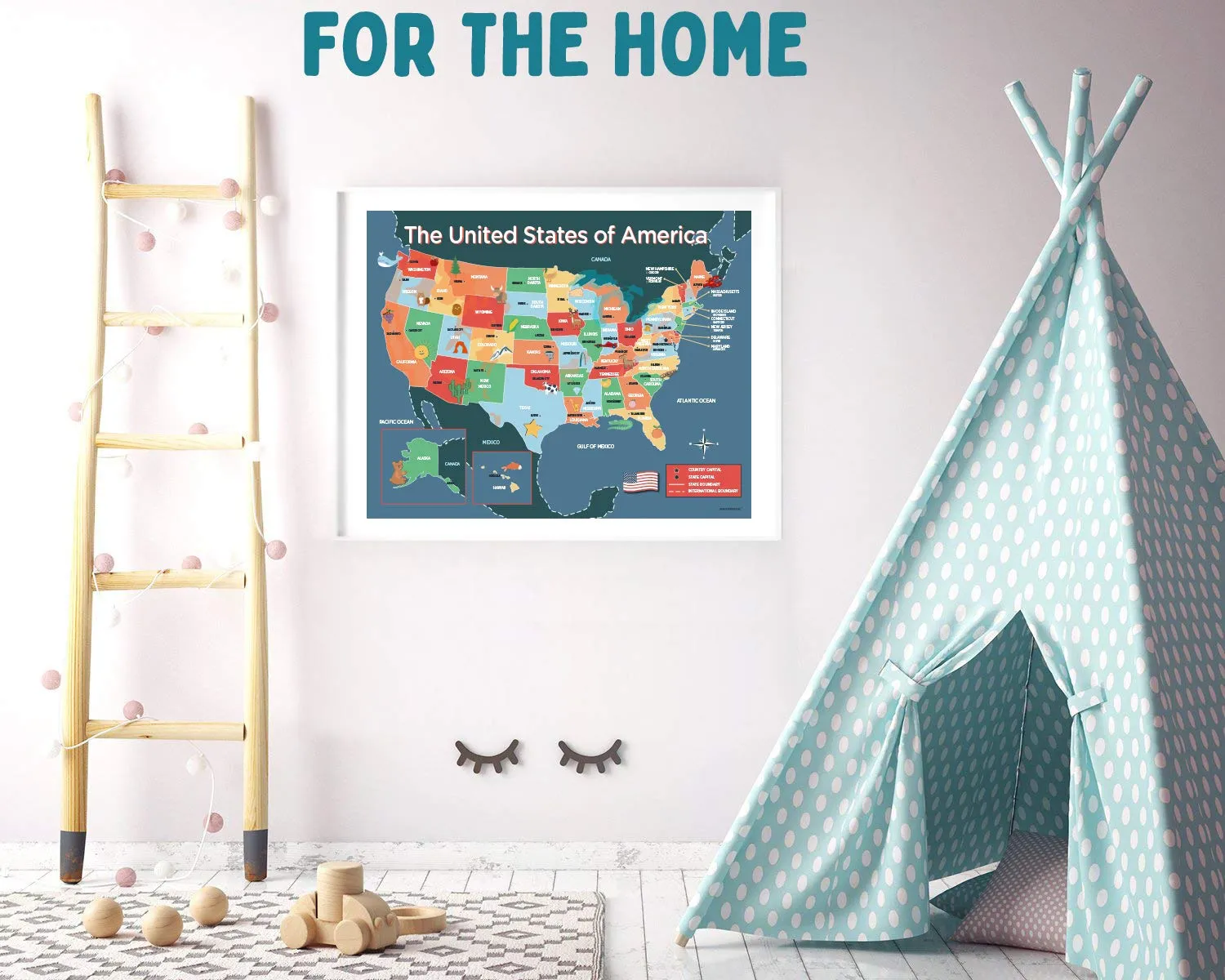US History Classroom Decorations - 4 Pack Includes US Presidents Poster, Pledge