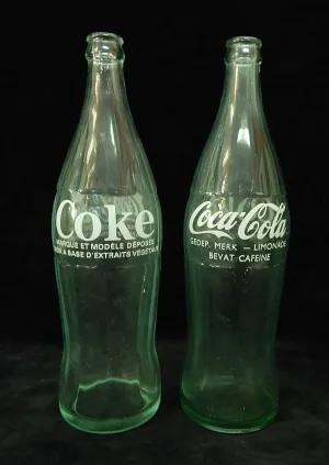 Vintage French & Dutch Coca-Cola Bottles - Lot of 2
