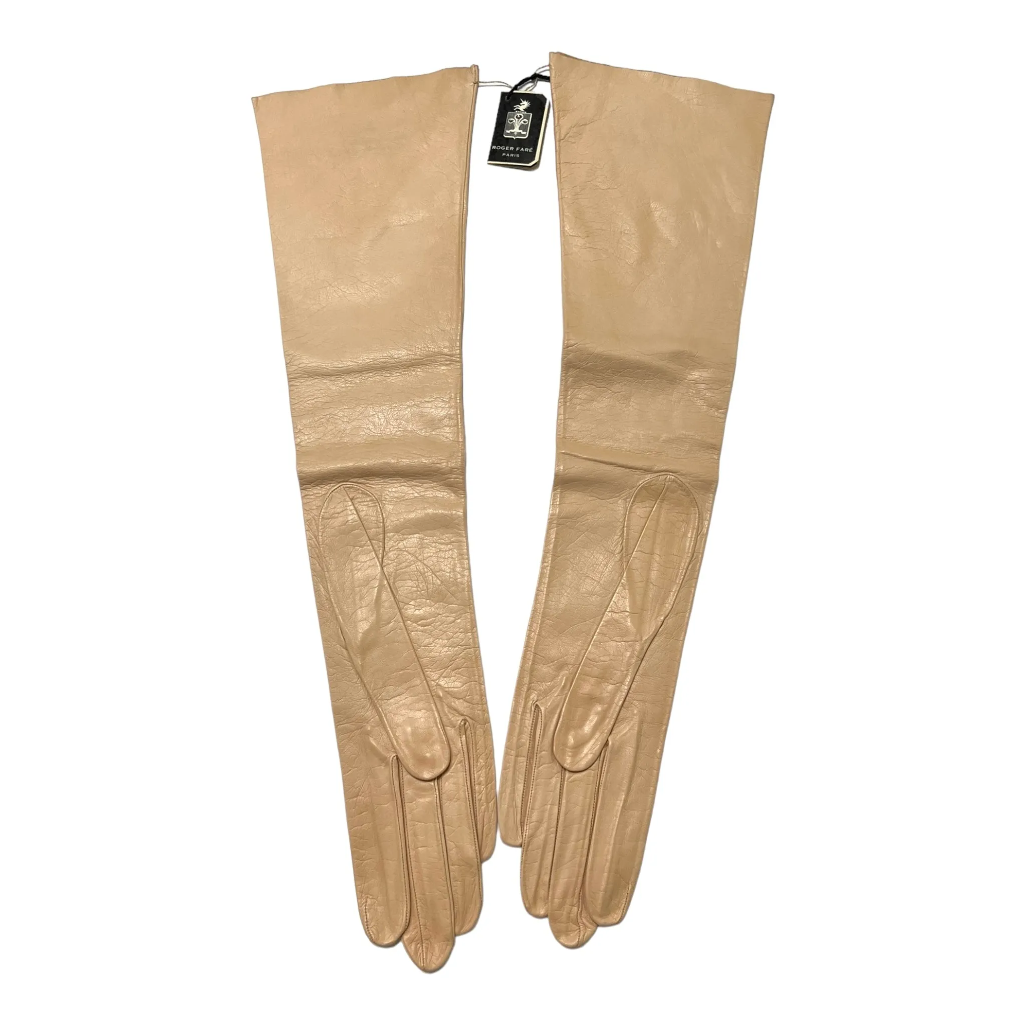 VINTAGE NEW ROGER FARE PARIS KIDSKIN LEATHER WOMEN'S GLOVES SIZES 6 3/4