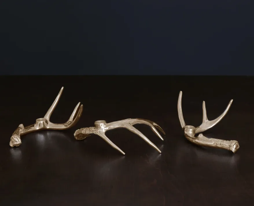 Western Antler Candlestick - Set of 3