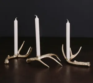 Western Antler Candlestick - Set of 3