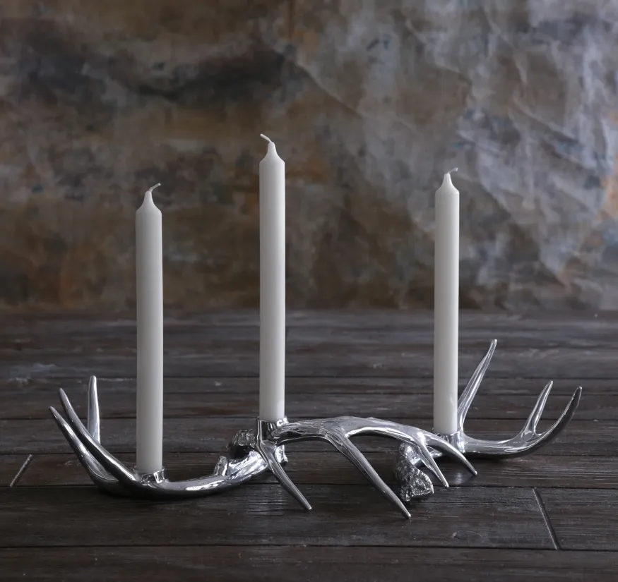 Western Antler Candlestick - Set of 3