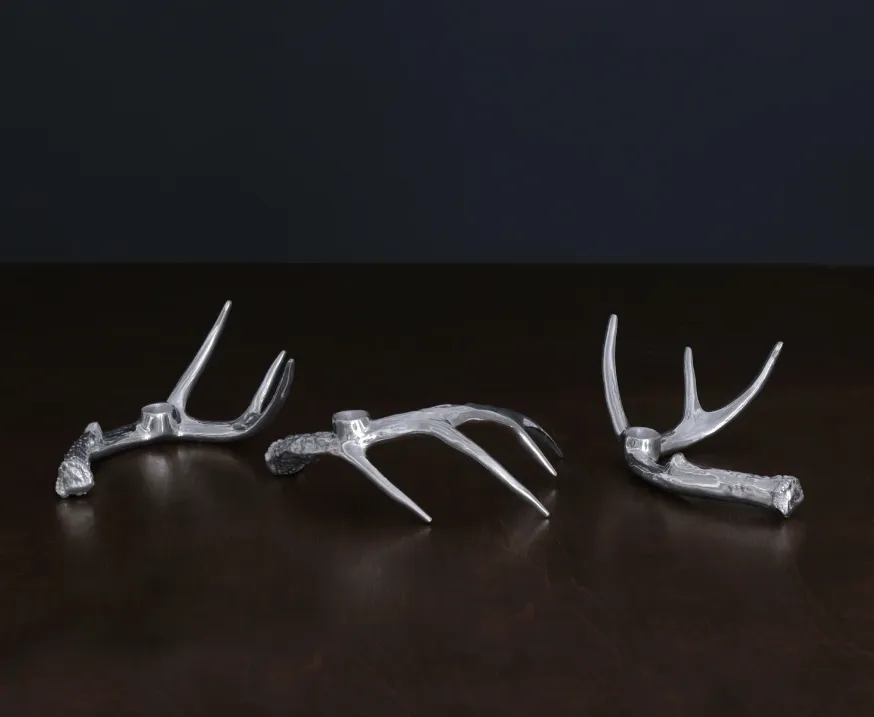 Western Antler Candlestick - Set of 3