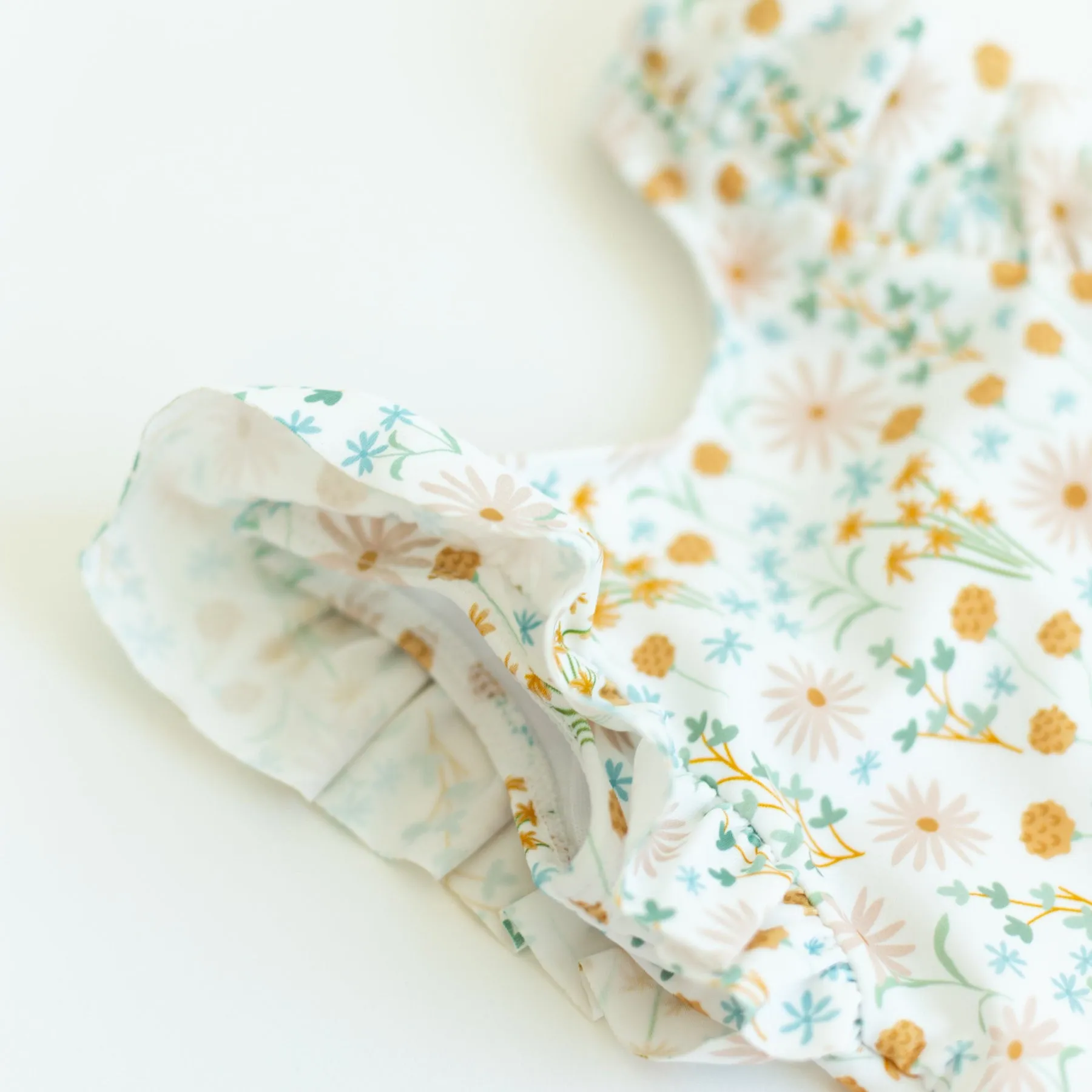 Whimsical Floral Ruffle Sleeves One-Piece Bathing Suit