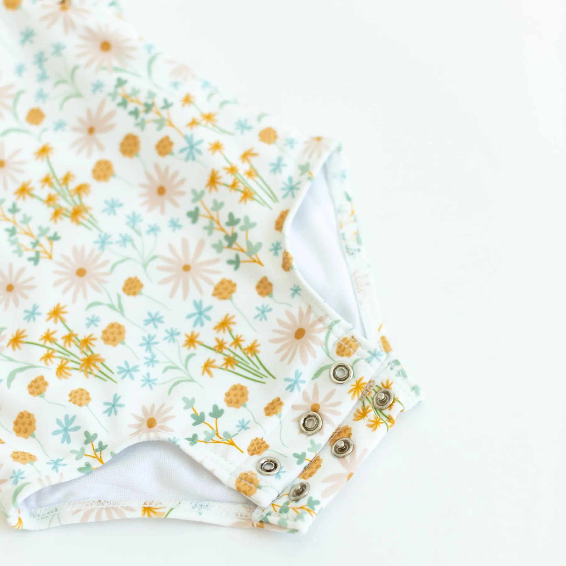 Whimsical Floral Ruffle Sleeves One-Piece Bathing Suit