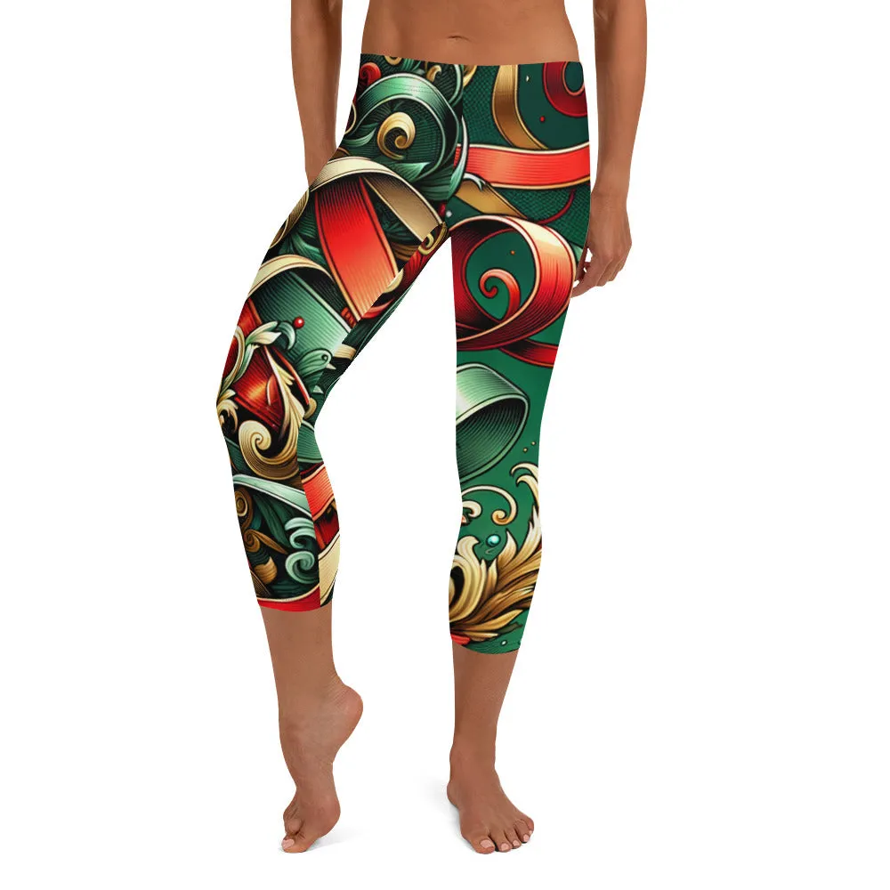 Whimsical Winter Wear Capri Leggings