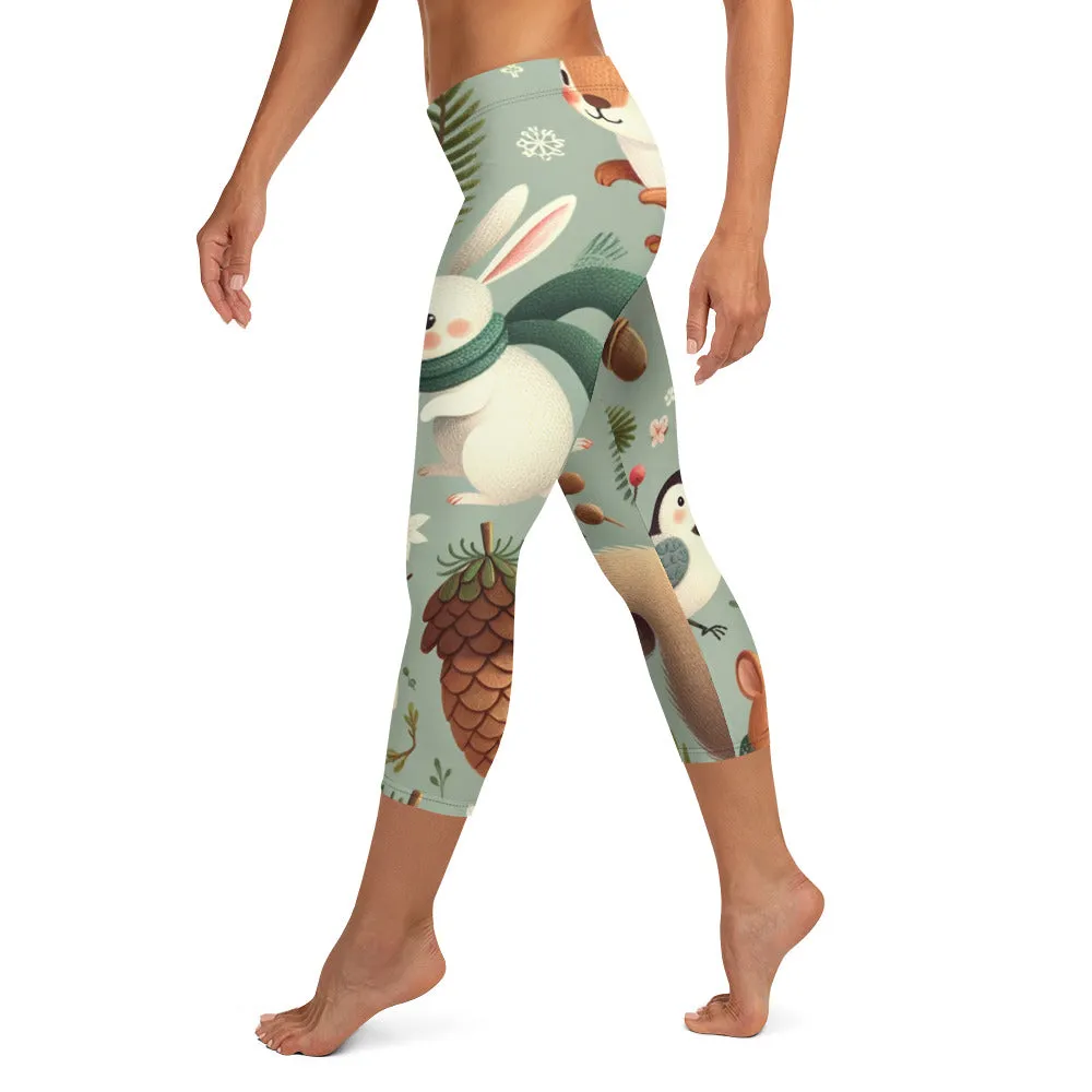 Whimsical Winter Wear Capri Leggings