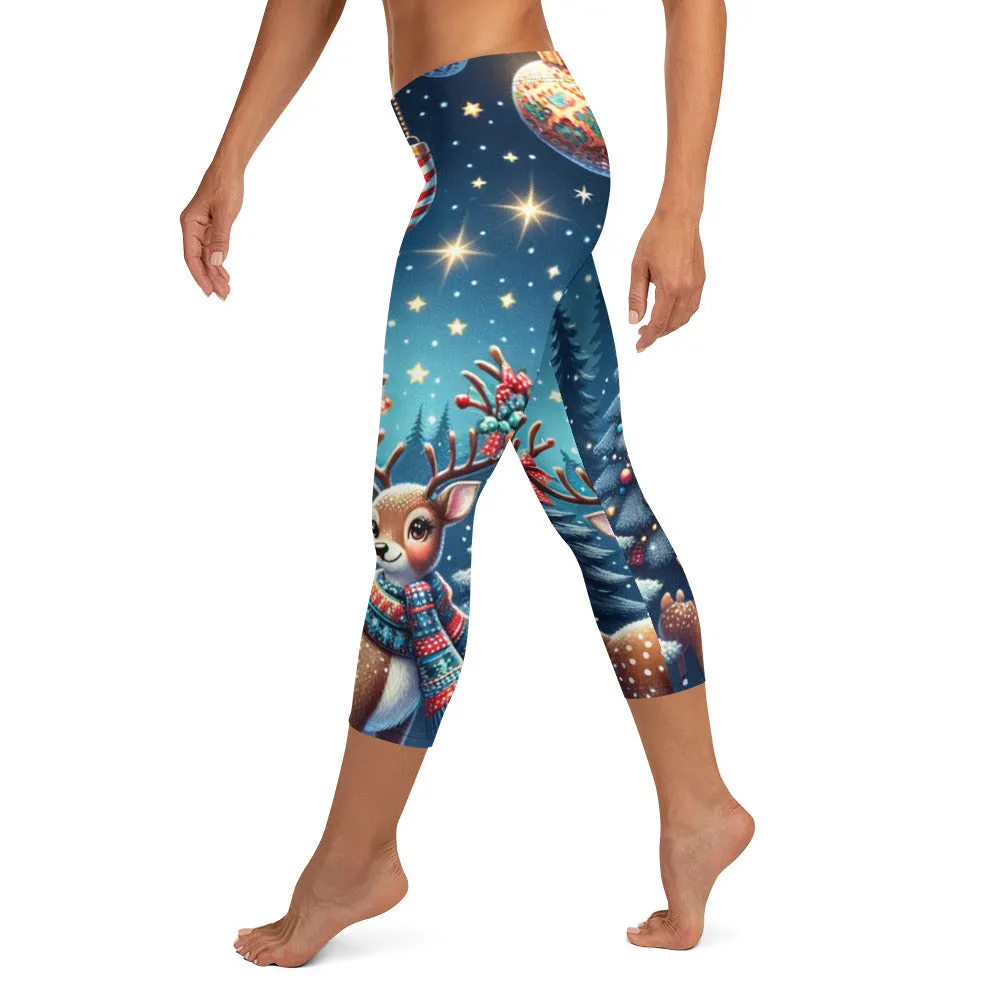 Whimsical Winter Wear Capri Leggings