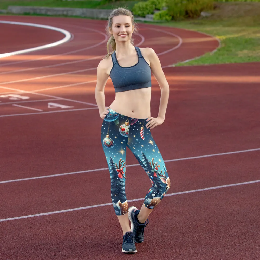 Whimsical Winter Wear Capri Leggings