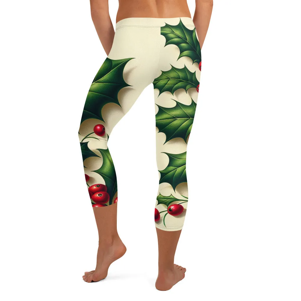 Whimsical Winter Wear Capri Leggings