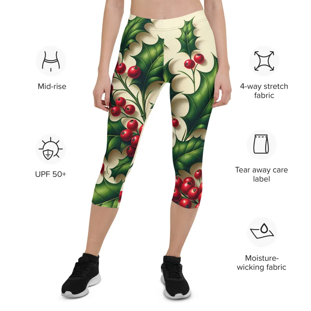 Whimsical Winter Wear Capri Leggings