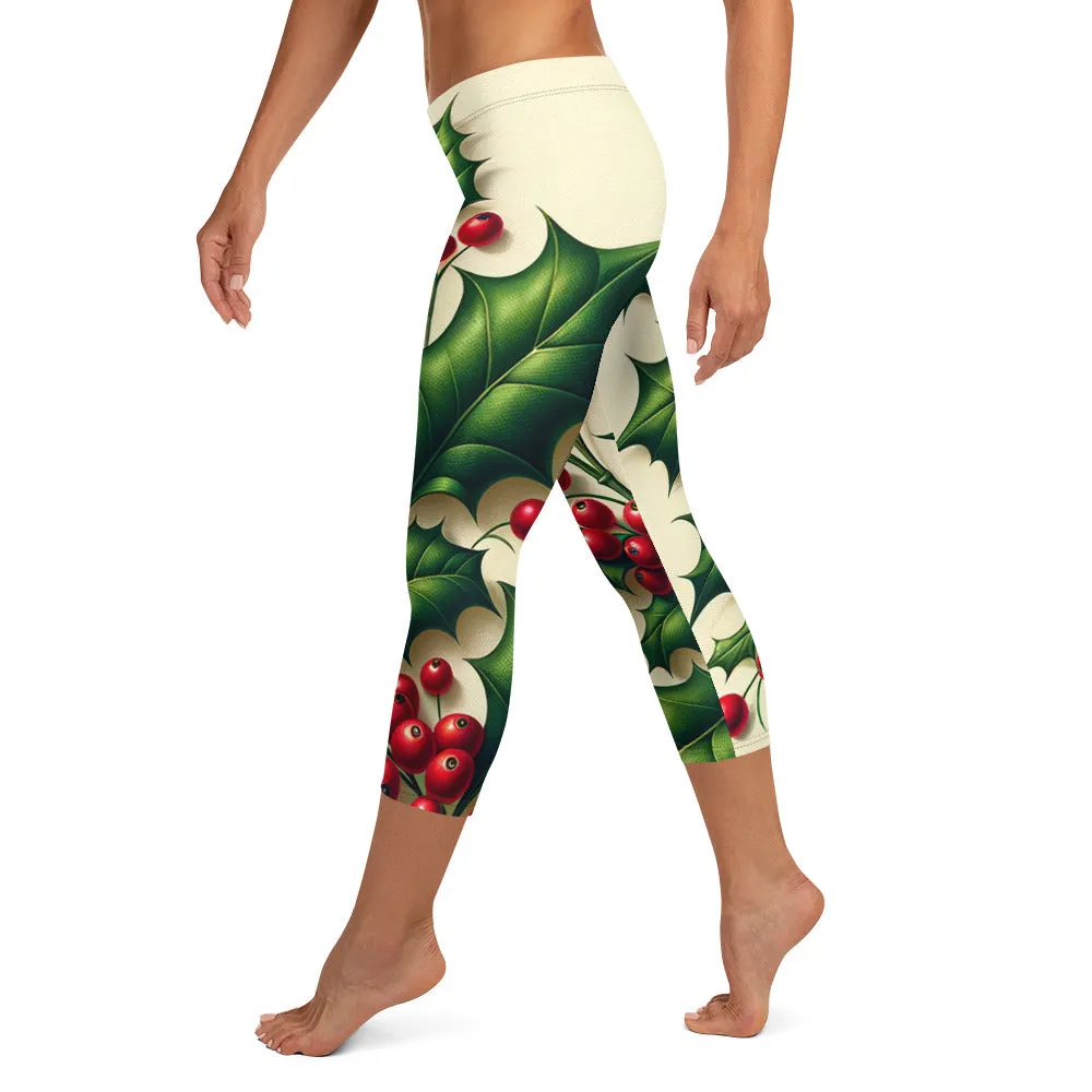 Whimsical Winter Wear Capri Leggings