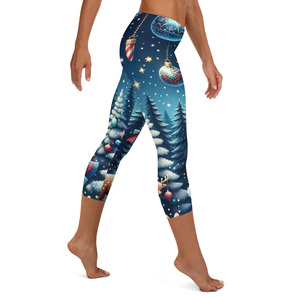 Whimsical Winter Wear Capri Leggings